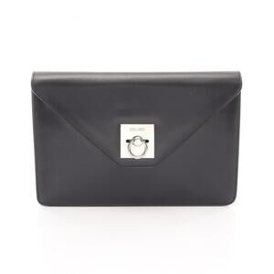 Celine Gancini clutch bag, leather, men's, black